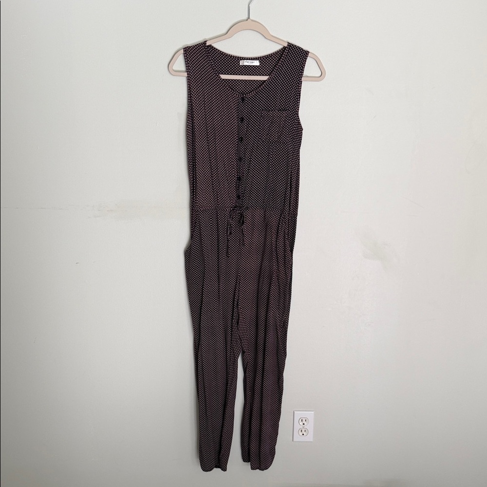 Valleygirl Black , Pink and White Polka Dot Jumpsuit